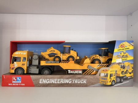 🚛 شاحنة نقل معدات البناء مع جرافتين – Engineering Truck